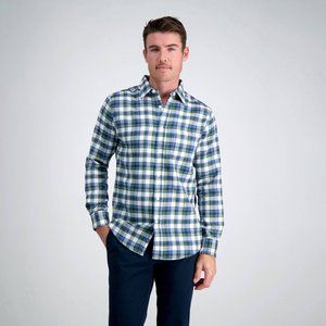 HAGGER Blue Plaid Shirt for Men Size Large